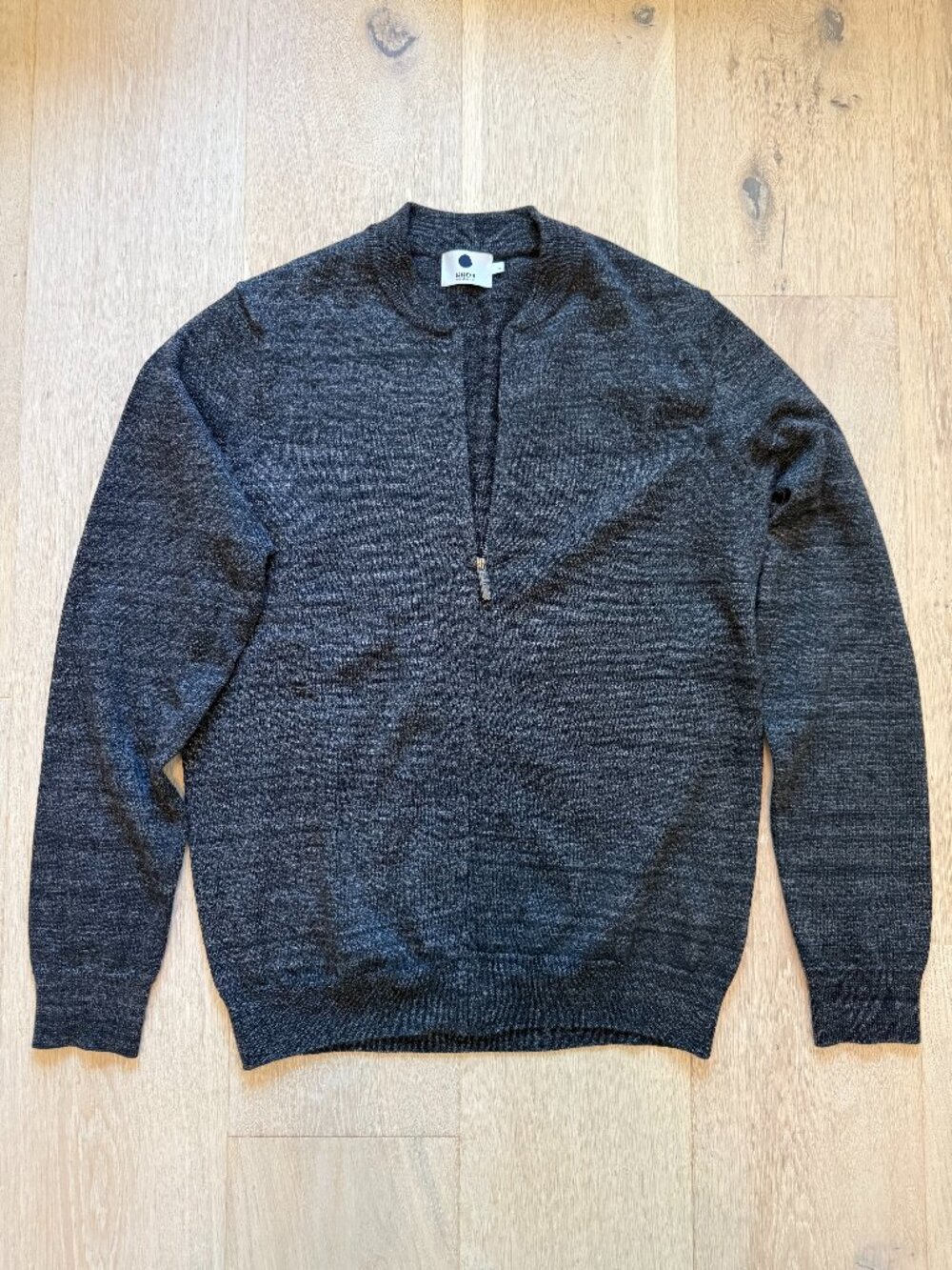 NN07 No Nationality Jake Zip Sweater Dark Grey Bomber Cardigan L